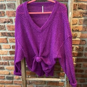 freepeople oversized purple/magenta sweater